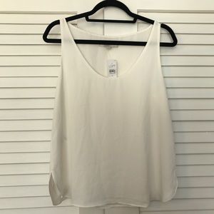 White Flowy Scoop Neck Tank